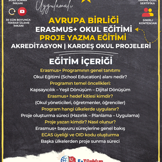24-25 Ekim Okul Eğitimi Proje Yazma Eğitimi - Akreditasyon / Kardeş okul projeleri