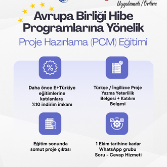 22-23 Ağustos | Avrupa Birliği Hibe Programlarına Yönelik – Proje Hazırlama (PCM) Eğitimi
