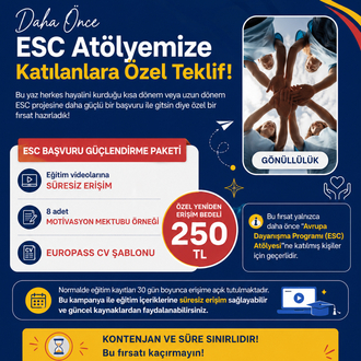 Yeniden Erişim Paketi  | ESC Atölyesi + 8 Motivasyon Mektubu + Europass CV