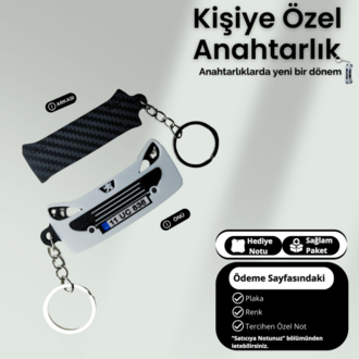 Kişiye Özel Plaka Anahtarlık / Araba Hediyesi /  Peugeot Anahtarlık