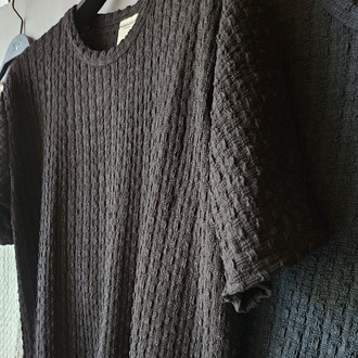 Marrakech Bisiklet Yaka Desenli Tshirt Siyah