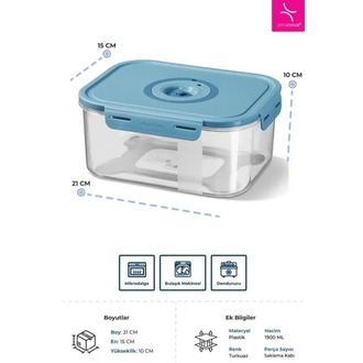 M-SK04-16-02 Seoul Taze Ürün Saklama Kabı 1900 ML - 21 x 15 x 10 CM