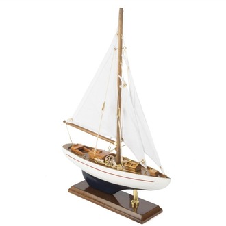 P402.133556 Beyaz Ahşap Yelkenli Dek Obje 25x6x35cm Dekorasyon > Dekoratif Ürün