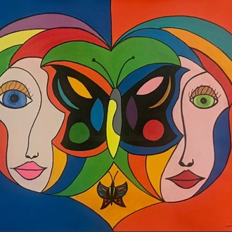 15861910 Ruh Eşleri Tuval Üzerine Akrilik 60x80cm Art İspanya Eser Tablo