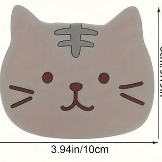 VP2378144 Altın İmparator Kedi Silikon Kedi Bardak Altlık Karikatür Kedi Tasarımlı