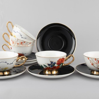 P123.813330 Emily 2'li Çiçekli Çay Fincan Set 200cc Mutfak Porselen Rastgele Desen
