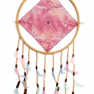 DREAMKAREPEM ÇAP 25 CM dream catcher kare pembe 1 adet