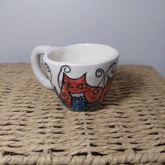 PJALE184322102025 Küçük Kupa El Yapım Seramik Çap 8 cm