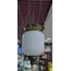 A032100 Sarı Pirinç Cam Avize Çap 15cm Yükseklik 65cm Sarkıtmalı 1 Adet