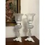 5653 Çap 21cm Yükseklik 46cm Beyaz Opal Cam Metal Lamba Klasik Kablolu Tuşlu 1 Adet