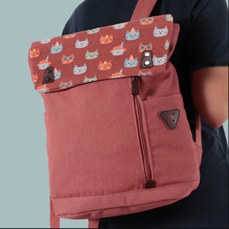 BGD8681126436168 Design Cats Vintage Laptop Sırt Çanta Pembe 1 Adet
