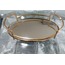 BWTHS 36x22cm Oval Gold Renk Metal Aynalı Cam Tepsi 15inch 1 Adet