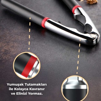D-BRN003 Ceviz & Fındık Kıracağı + Siyah mutfak el aleti