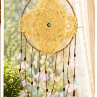 DREAMSARI ÇAP 25 CM dream catcher sarı 1 adet