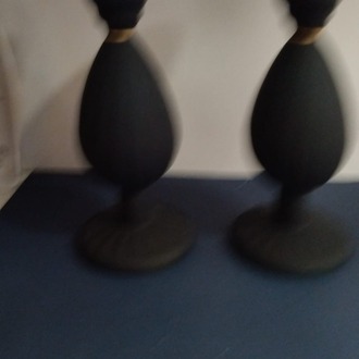 A449753945 2'li Siyah Cam Mumluk İtalyan Alt Çap 11cm Üst Çap 10cm Yükseklik 30cm