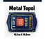 OPENSMTP56 Coffee Desenli Metal Tepsi Dikdörtgen Metal Sofra Tepsi 16x25cm Kahve 1 Adet