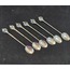 6BTGRMCK 6'lı Beyaz Taşlı Gümüş Renk Metal Çay Kaşığı
