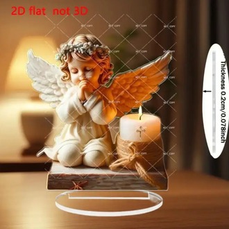 PG6313871 602 2D Düz, Dua Meleği Mum Dekorasyonu - Kapalı Gözler