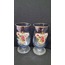 A313502 Bohemia Crystal Tarzında Renkli Güllü 2'li Kahve Yanı Su Bardak Kadeh