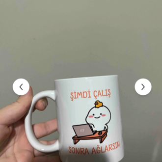  A125019103 Şimdi Çalış Sonra Ağlarsın Baskılı Kupa Bardak 1 Adet