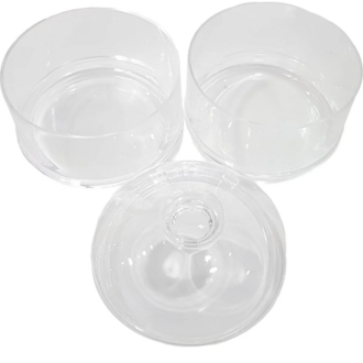 KTC04DUZ Cam Kavanoz 2 Katlı Büyük Cam 23x15x9cm Düz Şeffaf