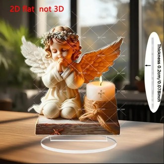PG6313871 602 2D Düz, Dua Meleği Mum Dekorasyonu - Kapalı Gözler