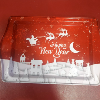 MTP70 Yeni Yıl Temalı Metal Tepsi 15,7x24,5cm Özel An Unutulmaz 1 Adet