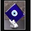9217 El Yapımı Cam Nazar Boncuk Kare Beyaz Kuşlu Nazarlık 14x16cm Tekli Biblo