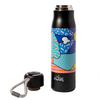 ANY212122547 Any Morning 600 ml Paslanmaz Çelik Termos, Çift Duvarlı, Sızdırmaz Kapaklı, Siyah