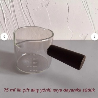 A947663553 75 ml' lik akasya Saplı küçük ısıya dayaniklı cam sütluk EV MUTFAK SOFRA