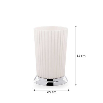 M-SA15-01 Nely Diş Fırçalık - Beyaz - Krom Kaplama Banyo