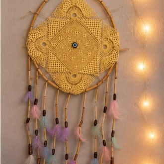 DREAMSARI ÇAP 25 CM dream catcher sarı 1 adet