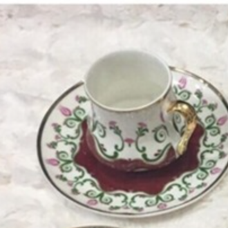 A1519OSMKAHVC İnce Osmanlı Çiçekli Kahve Fincanı ( 90 cc dir.) 1 Kişilik