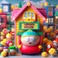 A61226 Eric Cartman South Park Güney Parkı El Yapım Mini Figür Biblo Şeker Hamurundan 1 Adet