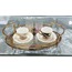 BWTHS 36x22cm Oval Gold Renk Metal Aynalı Cam Tepsi 15inch 1 Adet