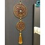 p-73746987 Home Dekoratif Nazarlık 2'li Ev Ofis Dekorasyon 15x43cm Polyester Cam Gold Kahvereng