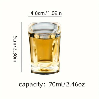 TU298118 6 Adet / 70ml Şık Cam Shot Bardakları - 2 oz Whiskey ve İçki Bardakları