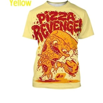 zsy23090813 Asian Size M Pizza Revenge 3d Baskı T Shirt Adam Yaz O-boyun Kısa Kollu Intikam 