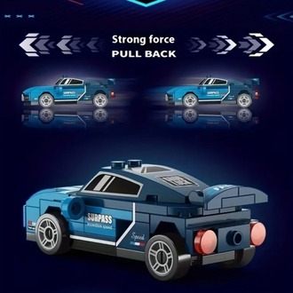 9140-11 Stil Spor Araba Süper Yapı Blokları Modeli Yarış Arabası Model