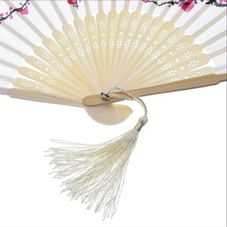 PC1457388 1 adet Vintage Bambu Katlanır Fan ile Kiraz Çiçeği Tasarımı - Düğünler