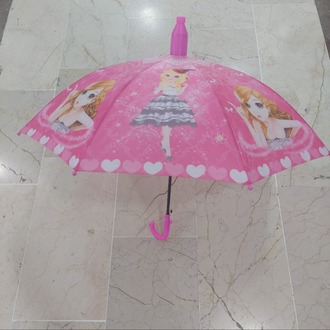 709620 Bardaklı Korumalı Kız Çocuk Pembe Baskılı Şemsiye Hediyelik Aksesuar 1 Adet