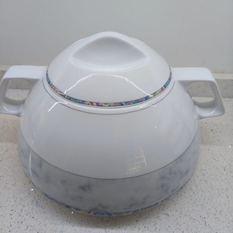 ESCH-26TNS Eschenbach Bavaria Germany 26 cm Kapaklı Porselen Tencere | Mermer Desenli Bavarian