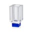 1QD-CR-002A Smooth Mavi Tabanlı Minik Vazo 6x6x12cm Kristal Cam Şeffaf Saksı 1 Adet