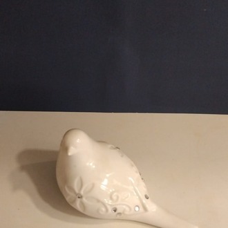 B41f90 Beyaz Porselen Kuş Biblo Figür Obje Ev Sanat Dekorasyon 1 Adet