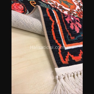 V-6009 Vintage Halı 80x150cm Kilim Kaymaz Tabanlı Dekoratif 1 Adet