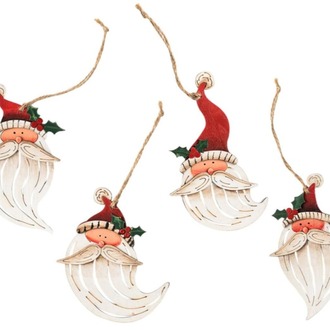 AB0CCNPTFNW Noel Baba Santa Eski Dekor Ahşap Süs Asılı Ev Dekorasyon 1 Adet