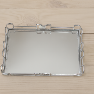 HA63.873044 30x20x4cm Lüks Aynalı Metal Krom Tepsi – Dekoratif Şık Tasarım – Modern