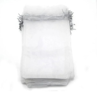 TEKLIC8816 Gri Boy 18x12cm Tül Kese Şeffaf Hıdırellez Takı Altın İçin Düğün Davet 1 Adet