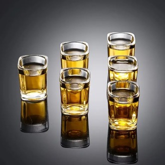 TU298118 6 Adet / 70ml Şık Cam Shot Bardakları - 2 oz Whiskey ve İçki Bardakları