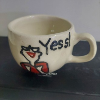 A419521 Küçük Kupa Seramik El Yapım Yükseklik 6cm Genişlik 10cm Yes Karikatür Mug 1 Adet